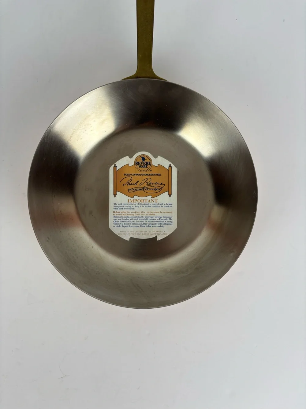Vintage 1976 Paul Revere Ware Limited Edition 8.5” Copper Skillet Original Tag